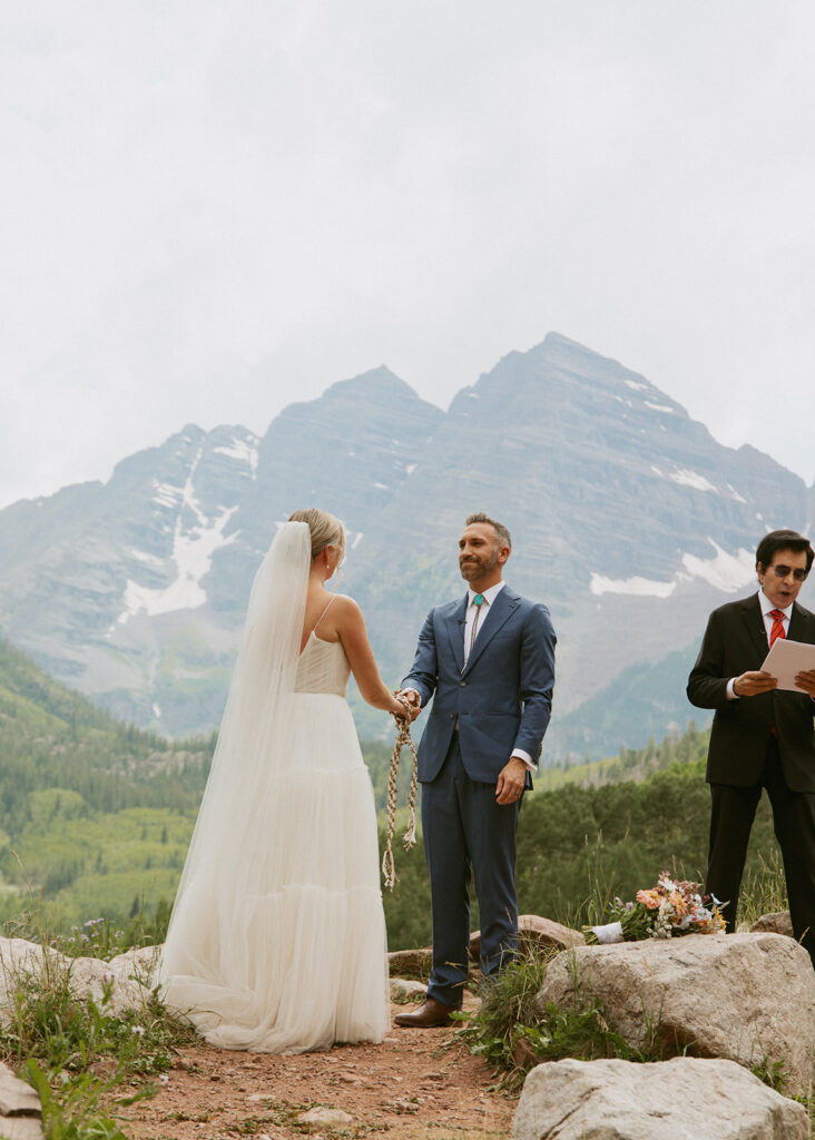 bride and groom emotional at their elopement