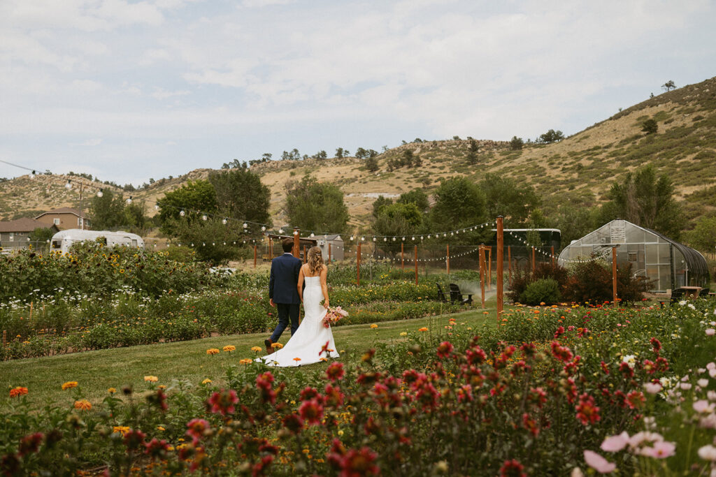 cute picture of the newlyweds heading to their reception