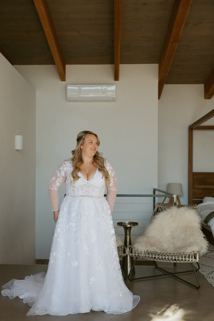 bride before her dream elopement ceremony