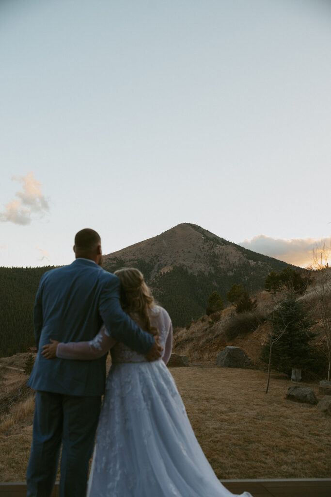 cute picture of the newlyweds hugging