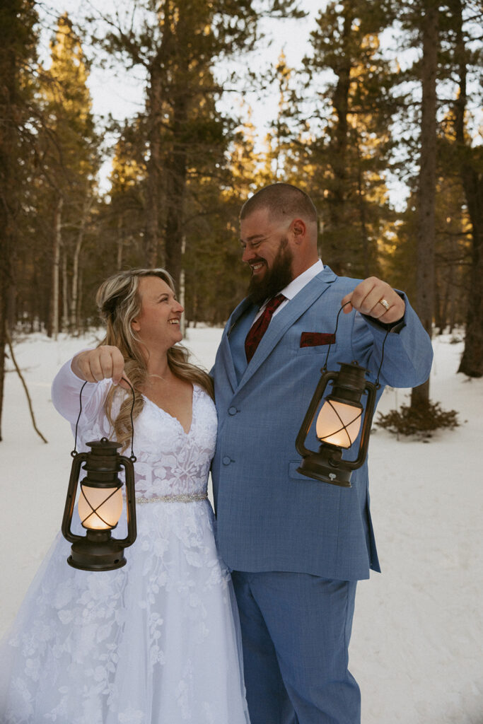 cute picture of the newlyweds at their dream elopement