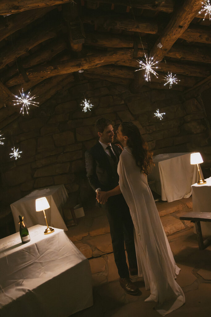 cute picture of the newlyweds at their dream reception