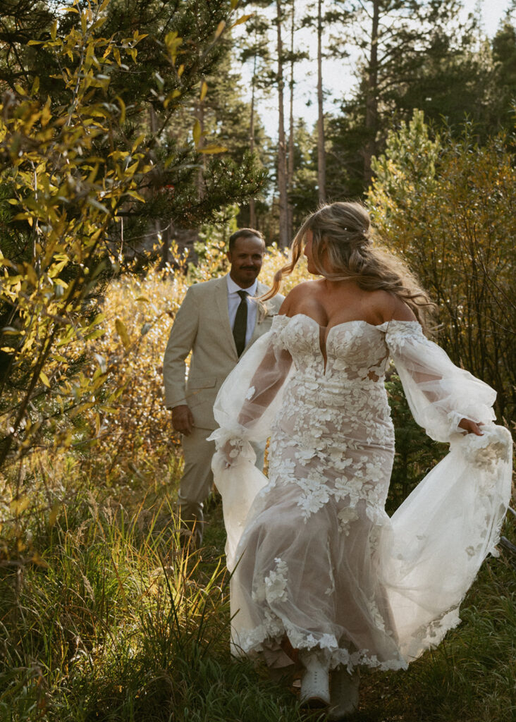 bride and groom at their adventurous colorado elopement