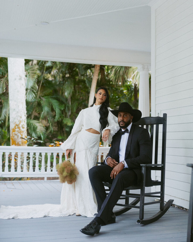 couple posing fir the camera during their photoshoot