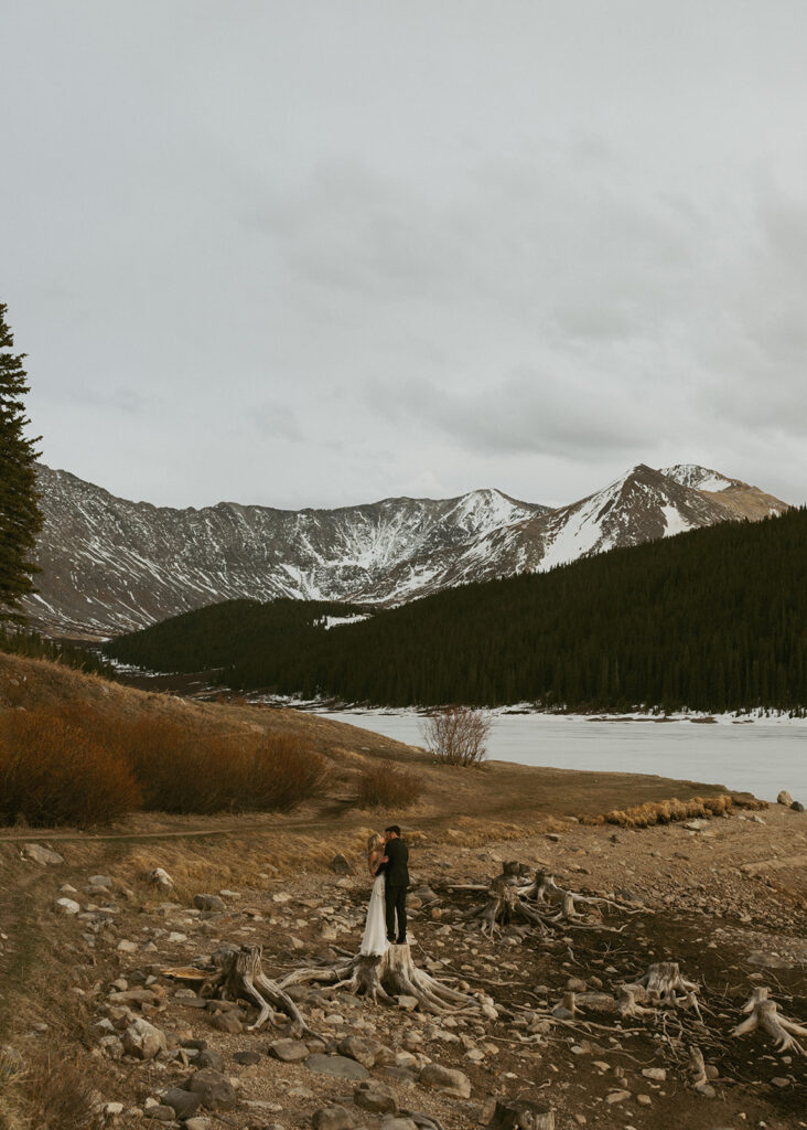 newlyweds at their adventurous colorado elopement