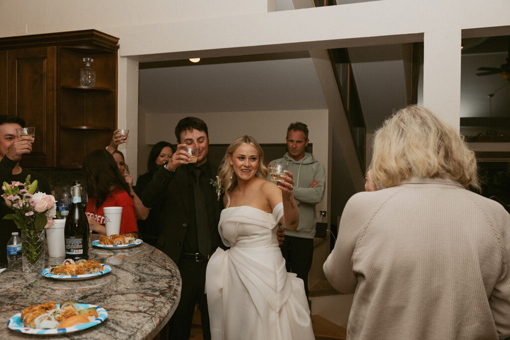 intimate elopement reception in colorado