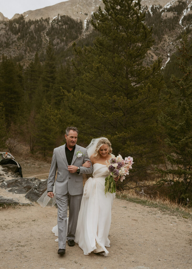 cute picture of the bride walking down the aisle