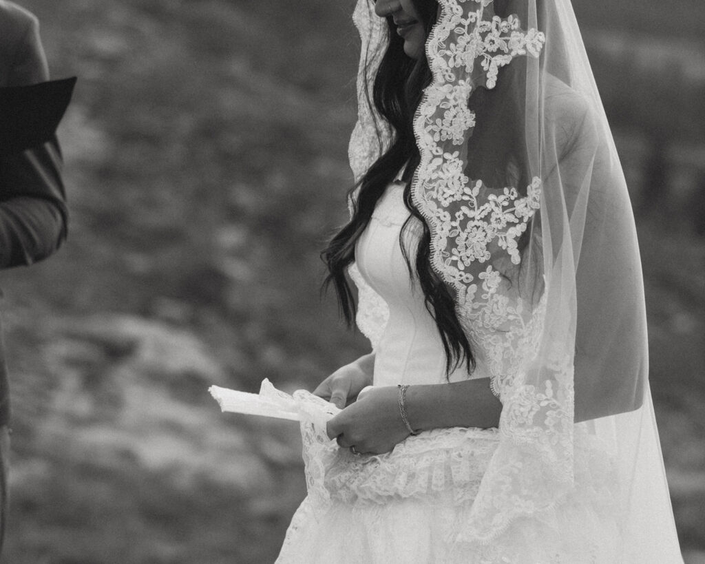 Bride and groom emotional during their ceremony