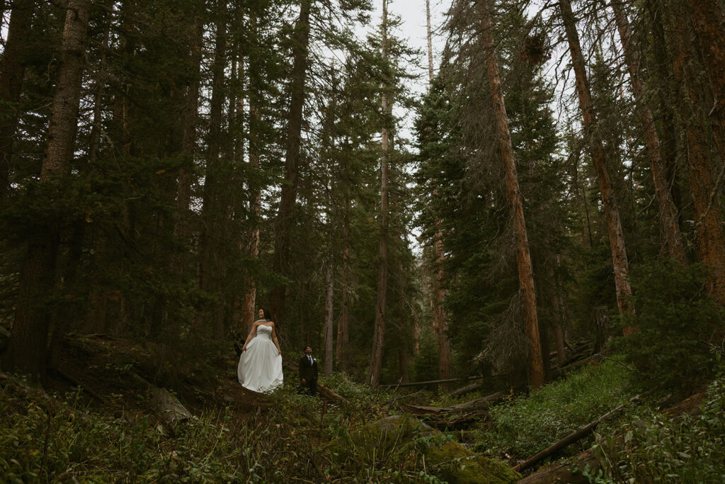 cute picture of the bride and groom at their intimate colorado elopement
