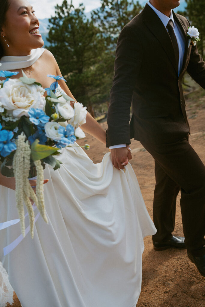 closeup shot of the wedding bouquet