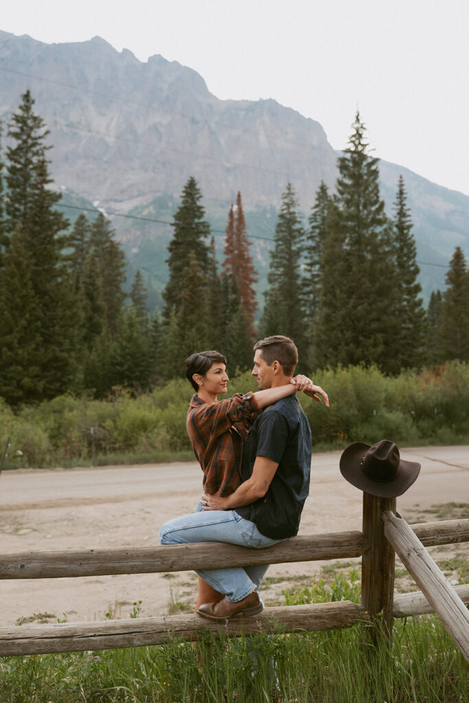 couple laughing with each other during their photoshoot
