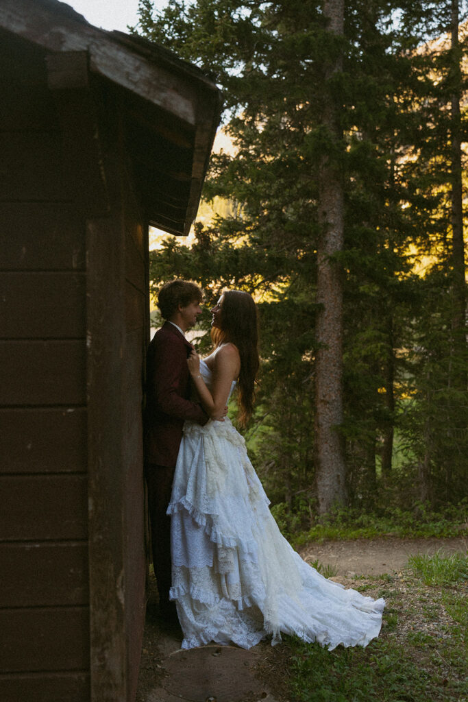 cute picture of the newlyweds at their dream elopement